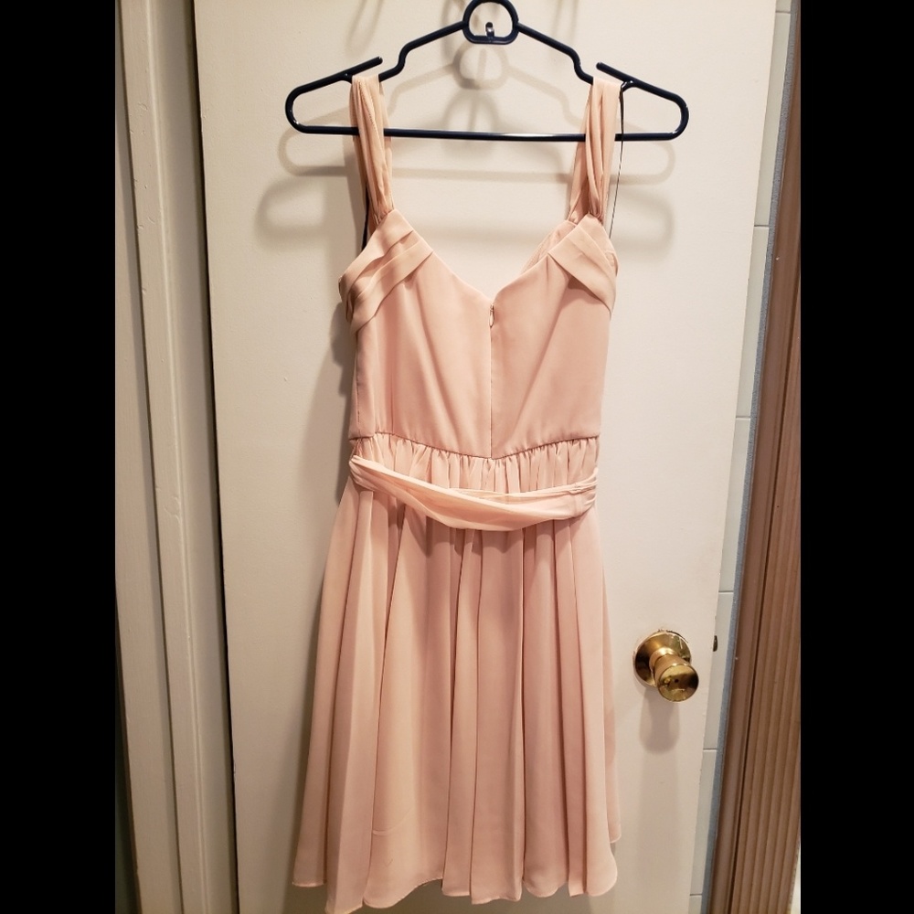 Vera Wang Off-the-Shoulder Charmeuse Dress - Picture 4 of 5
